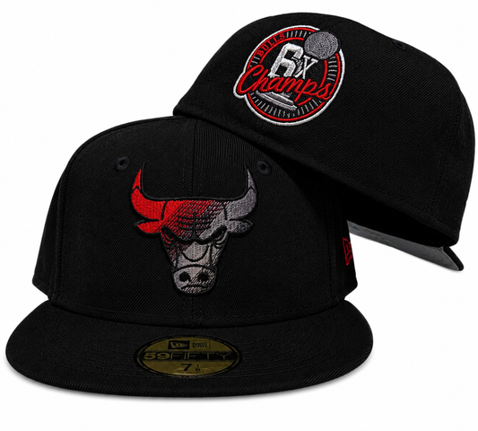 Chicago Bulls New Era Logo Fade 6X Black 59FIFTY Fitted Hat