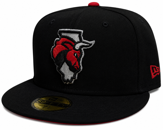 Windy City Bulls New Era Black Secondary 59FIFTY Fitted Hat