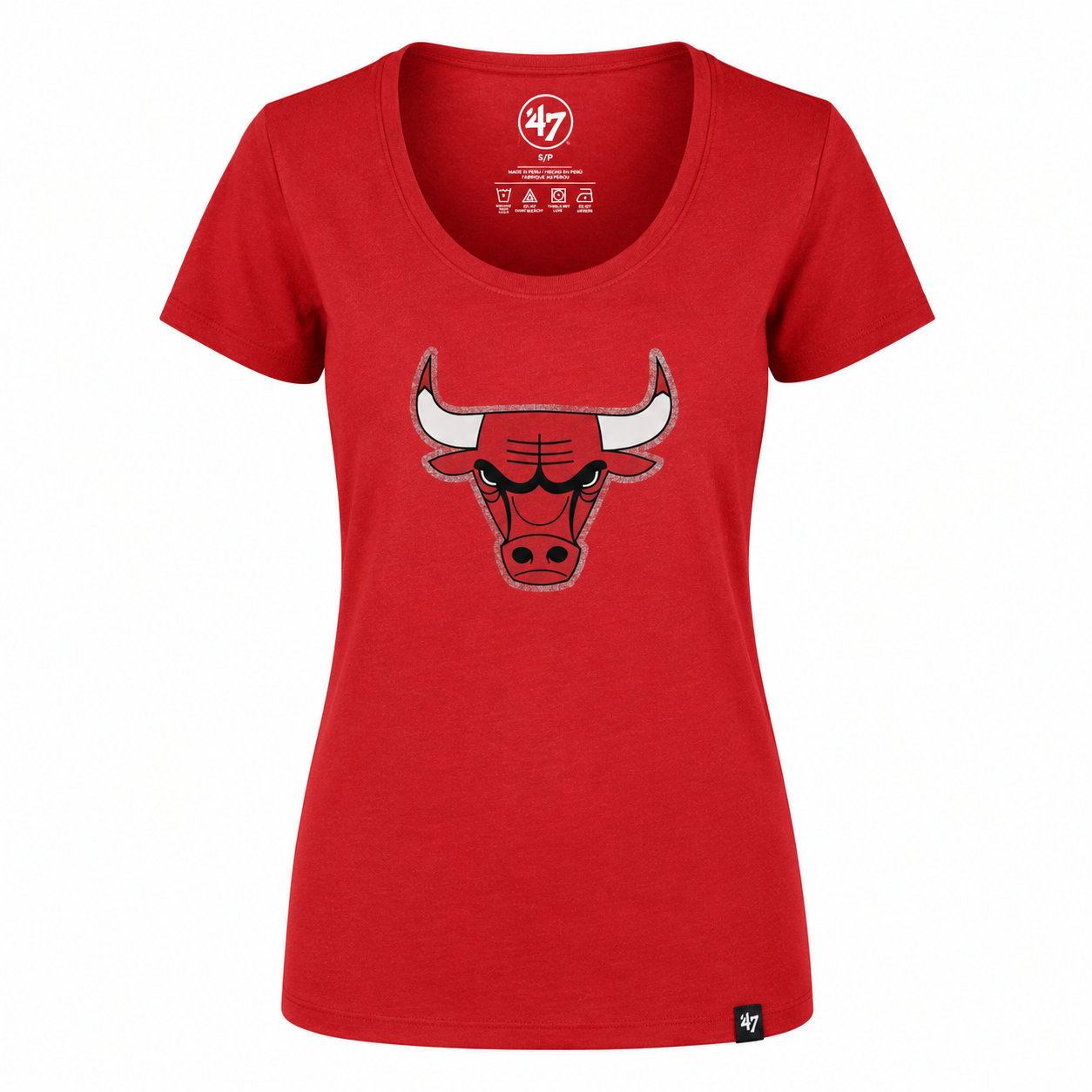 Womens Chicago Bulls Red '47 NBA Halo Club Scoop Neck Short Sleeve T-Shirt
