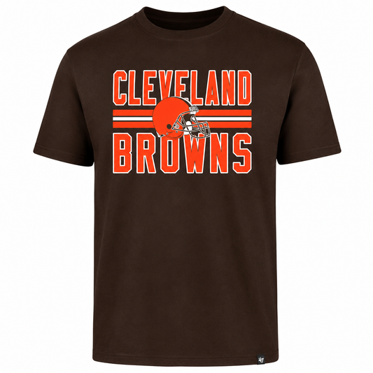 Men's Cleveland Browns '47 Brand Block Stripe Brown Club Tee