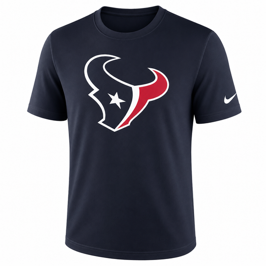 Youth Houston Texans Navy Essential Logo Tee By Nike