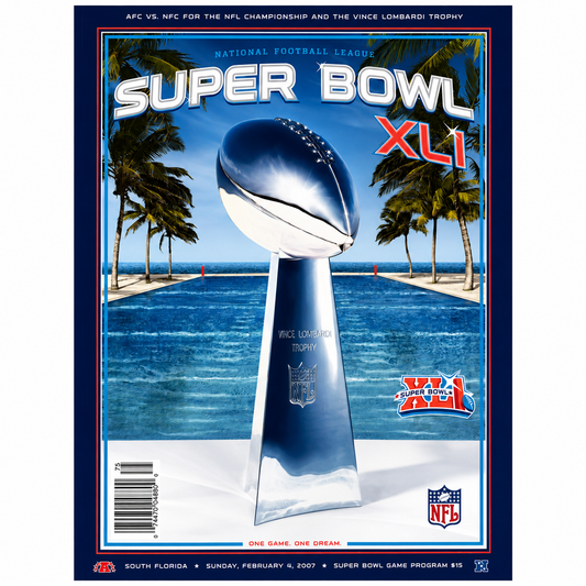Super Bowl XLI (41) Official Program Indianapolis Colts Vs Bears