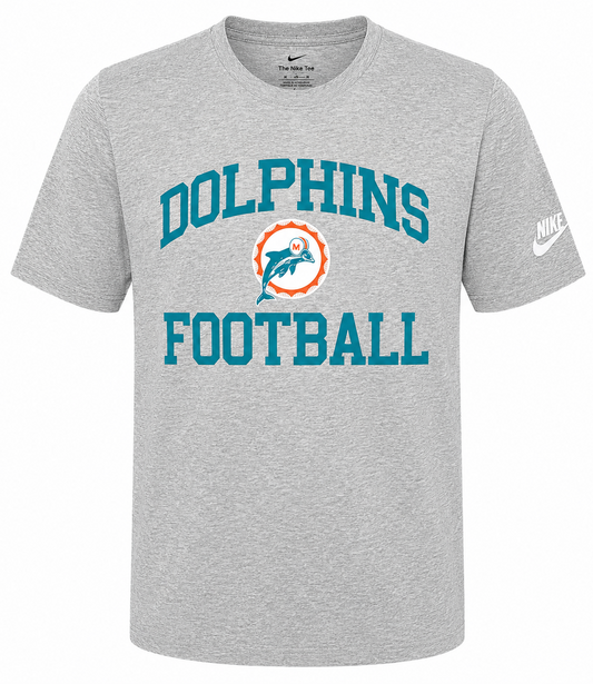 Men's Miami Dolphins Nike Throwback Gray Logo Essential Tee