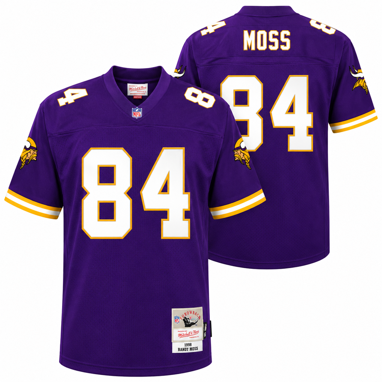 Men's Minnesota Vikings Randy Moss Mitchell & Ness Purple 1998 Legacy Replica Jersey