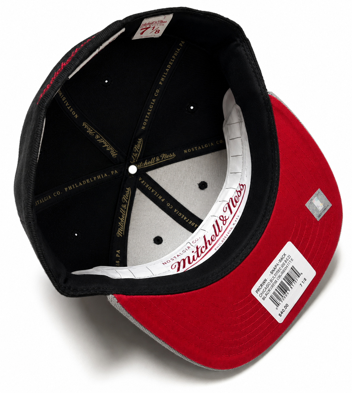 Men's Chicago Bulls Mitchell & Ness Hardwood Classics 2 Tone Black/Gray Reload 2.0 Dynasty Fitted Hat