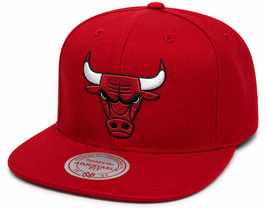 Mens NBA Chicago Bulls Red Team Ground Snapback Hat By Mitchell And Ness