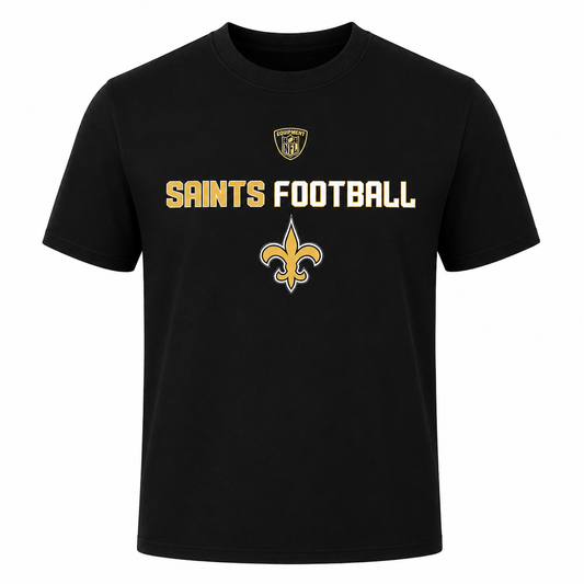 Youth New Orleans Saints Line Of Football Black Tee