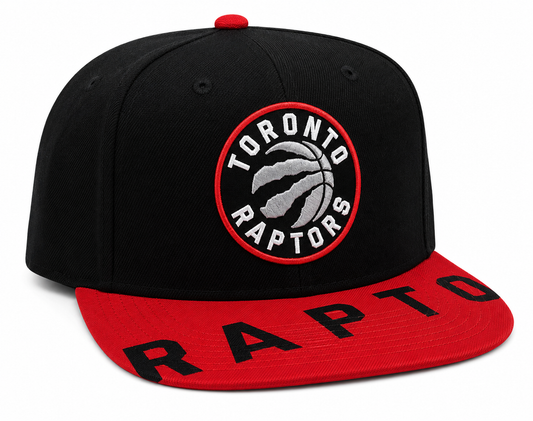 Men's Mitchell & Ness Black/Red Toronto Raptors Hardwood Classics Snapshot Adjustable Snapback Hat