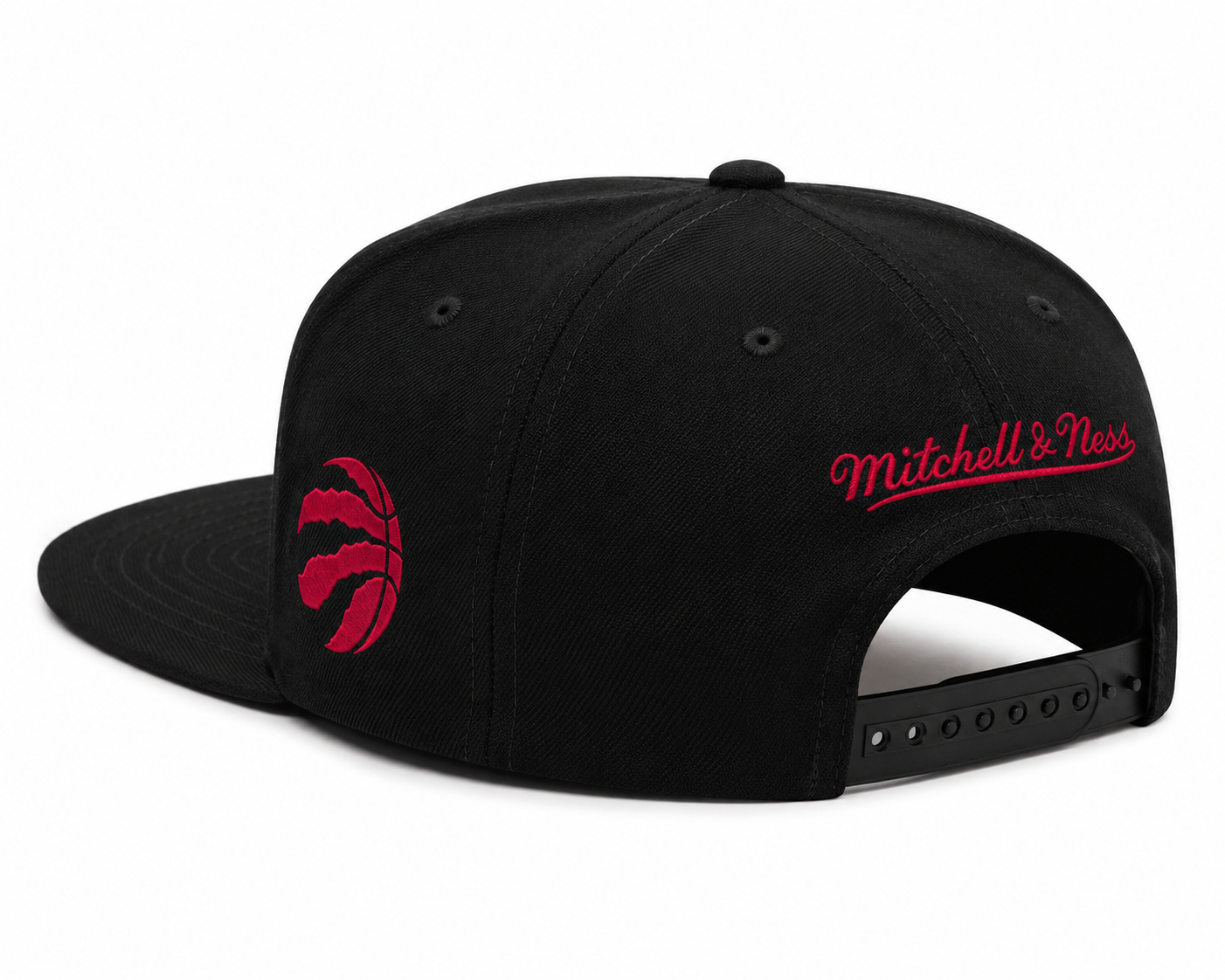 Mens NBA Toronto Raptors Black Foundation Script Snapback Hat By Mitchell And Ness