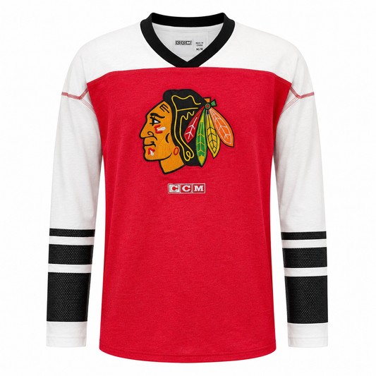Youth Chicago Blackhawks Long Sleeve Vintage Crew By CCM