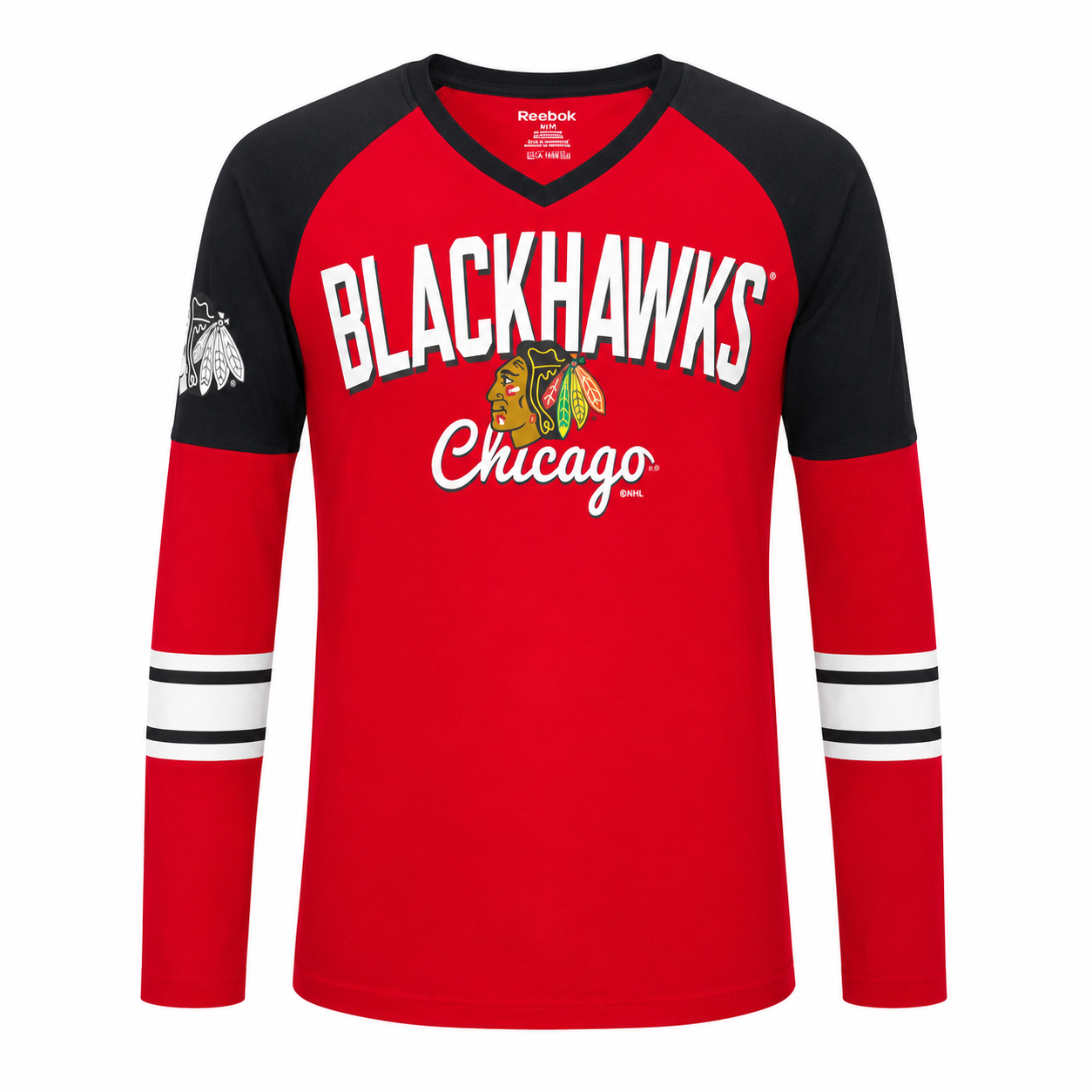 Girls Youth Chicago Blackhawks Goalie Girl Long Sleeve V-Neck Tee