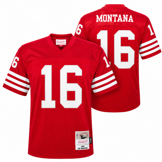 Youth San Francisco 49ers Joe Montana Mitchell & Ness Scarlet Retired Player Vintage Replica Jersey
