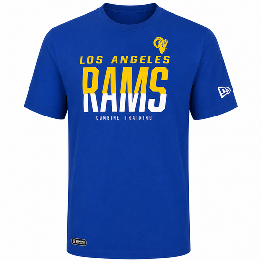 Men's Los Angeles Rams New Era Combine Authentic Split Line Short T-Shirt