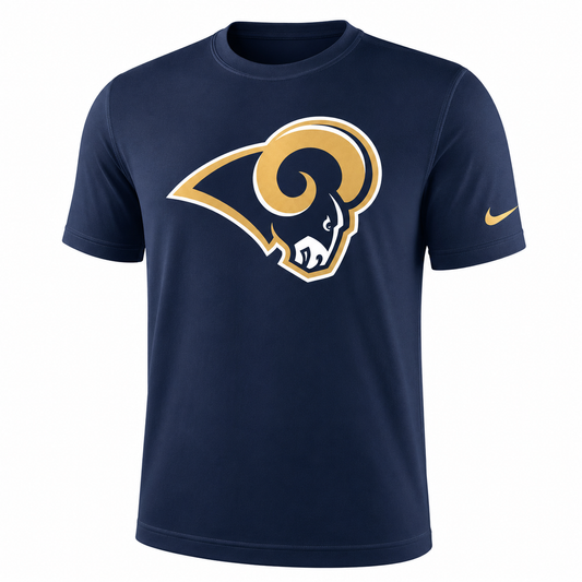 Youth Los Angeles Rams Navy Essential Logo Tee By Nike