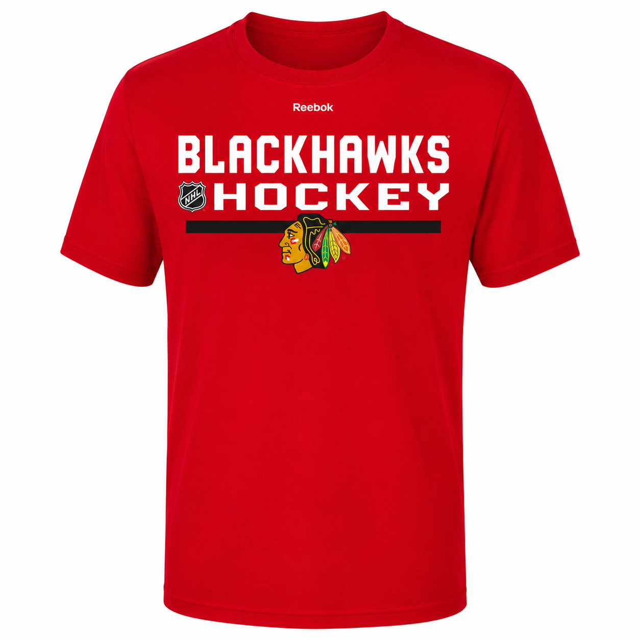 Chicago Blackhawks Youth Center Ice Play Dry Short Sleeve Tee-Red
