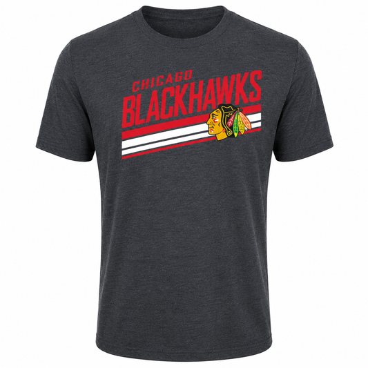 Youth Chicago Blackhawks Reebok Fast Tri-Blend Heather Gray Tee