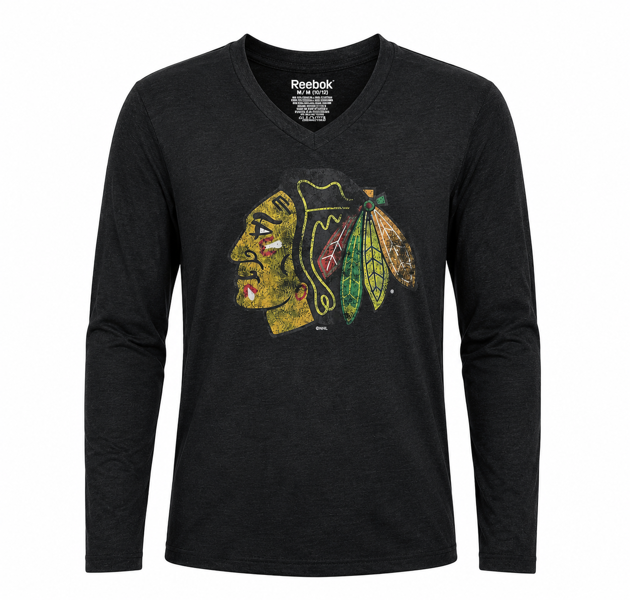 Youth Girls Chicago Blackhawks Distressed Logo L/S Tee By Reebok