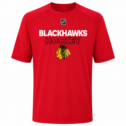 Youth Adidas Chicago Blackhawks Red Authentic Ice Short Sleeve T Shirt