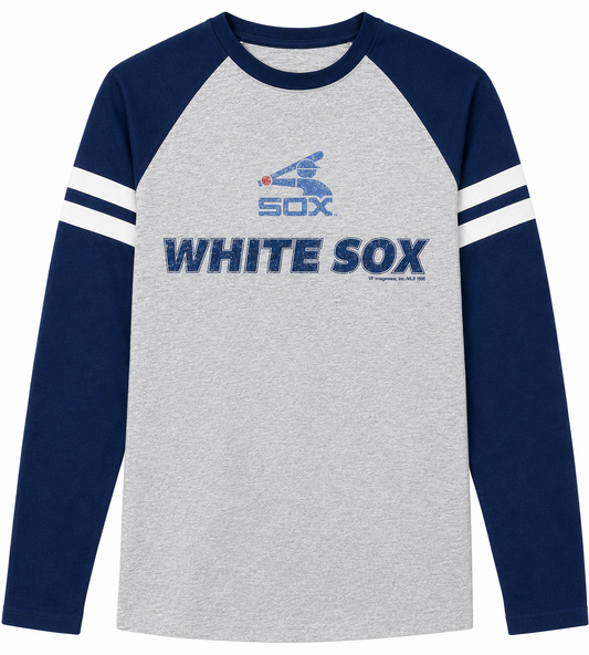 Men's Chicago White Sox Gray/Navy Cooperstown Long Sleeve Tee