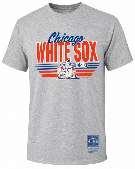 Men's Chicago White Sox Mitchell And Ness Cooperstown Collection Heather Gray 1948 Logo Tee