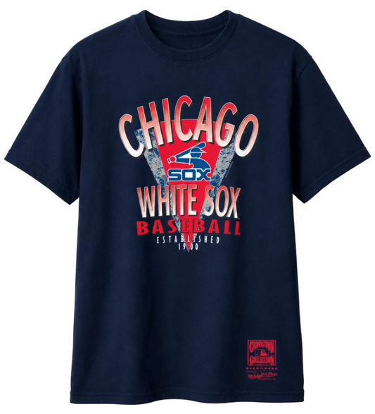 Men's Chicago White Sox Mitchell And Ness Cooperstown Collection 1983 Navy Hometown Champs Tee