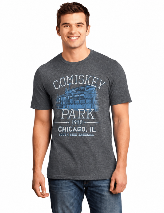 Mens Comiskey Park 35th and Shields Heather Charcoal Tri Blend Tee By Beantown Brand