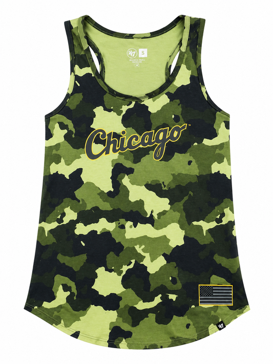 Women's Chicago White Sox 2022 Armed Forces Day Camo Tank Top