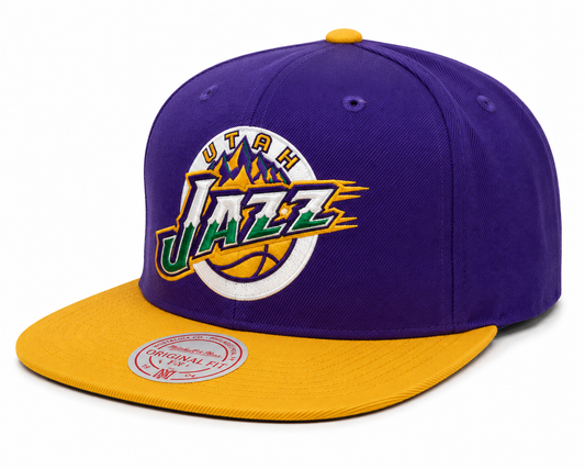 Men's Utah Jazz Mitchell & Ness Purple/Gold Hardwood Classics Reload 2.0 Snapback Adjustable Hat