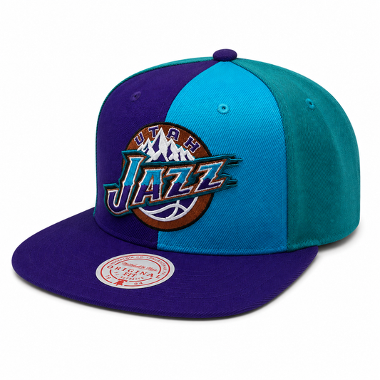 Men's Utah Jazz Mitchell & Ness NBA Pinwheel Snapback Hat