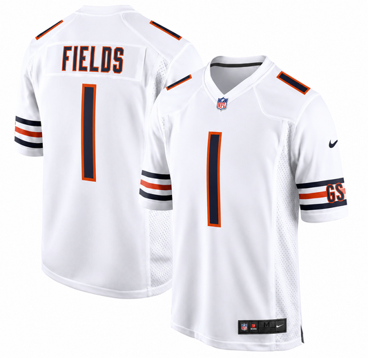 Chicago Bears Justin Fields Mens Nike White Replica Game Jersey
