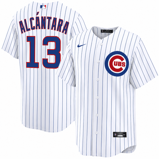 NIKE Men's Kevin Alcantara Chicago Cubs Premium Twill White Home Replica Jersey With Premium Twill Lettering