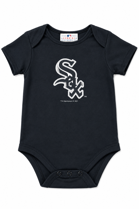 Chicago White Sox Black Primary Team Logo Newborn/Infant Creeper