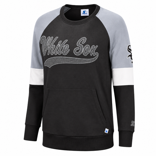 Women's Chicago White Sox Starter Black Crew Neck Sweatshirt
