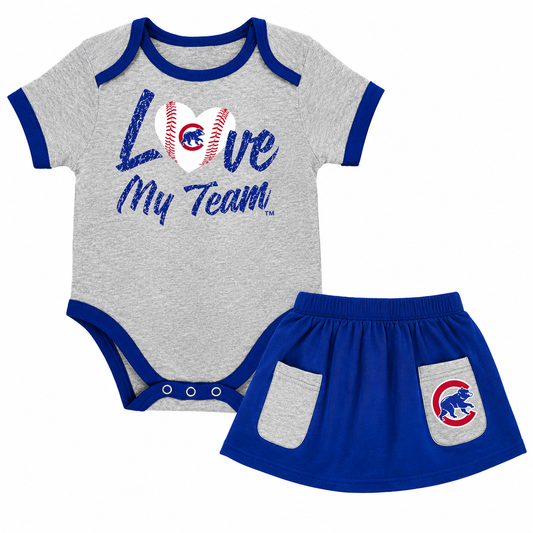 Infant Chicago Cubs Girls Sweet Save Creeper and Skirt Set