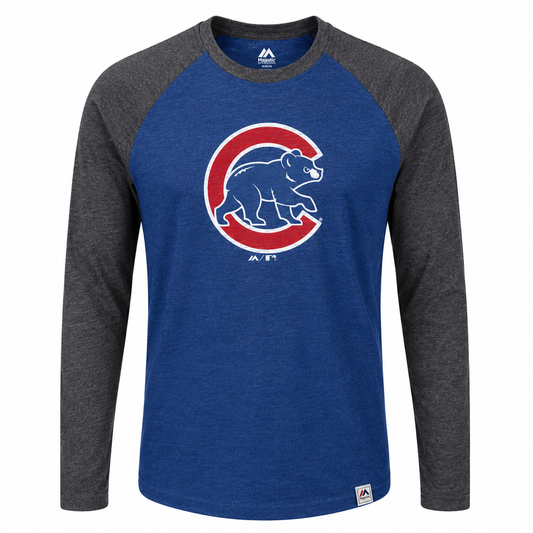 Majestic Chicago Cubs Youth Royal Grueling Ordeal Long Sleeve Raglan T-Shirt