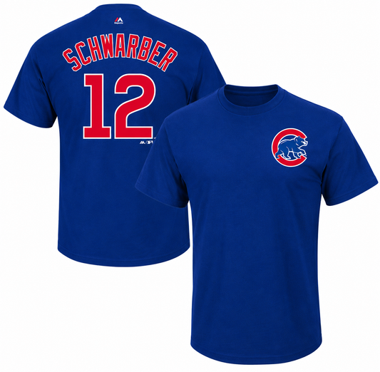 Youth MLB Chicago Cubs Kyle Schwarber Majestic Royal Name & Number T-Shirt