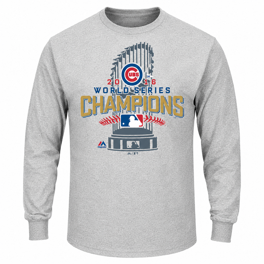 Men's Big & Tall Chicago Cubs 2016 World Series Champions Locker Room Long Sleeve Tee