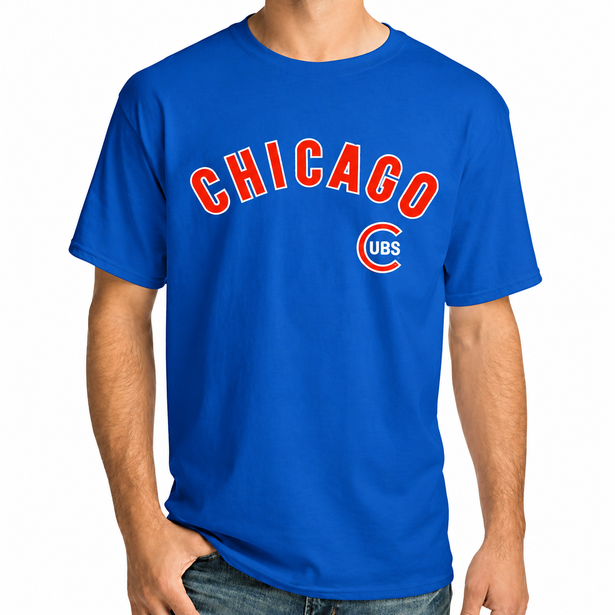 Men's Chicago Cubs Blue Oxbo Tee By Red Jacket