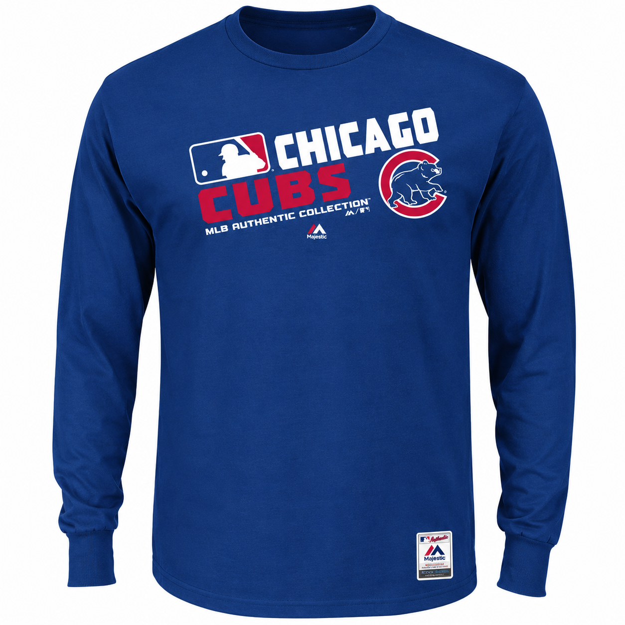 Men's Chicago Cubs Majestic Royal Authentic Collection Team Choice Long Sleeve T-Shirt