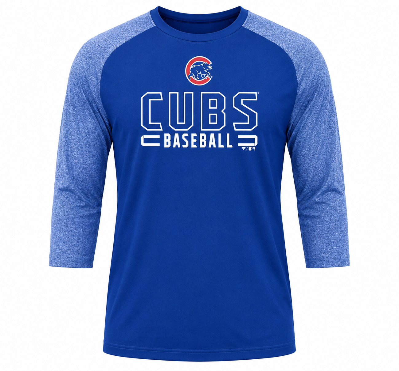 Men's Chicago Cubs Fanatics Outline Engage Performance Royal 3/4 Sleeve T-Shirt