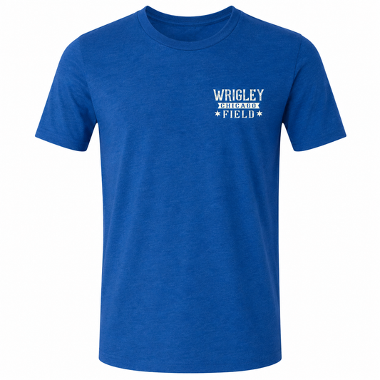 Men's Wrigley Field Roped In Heather Royal Aerial Shot Tee