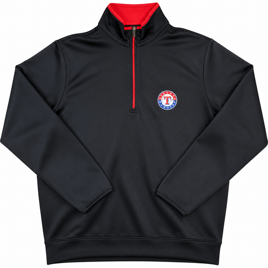 Men's Texas Rangers Antigua Navy Leader Quarter-Zip Pullover Jacket