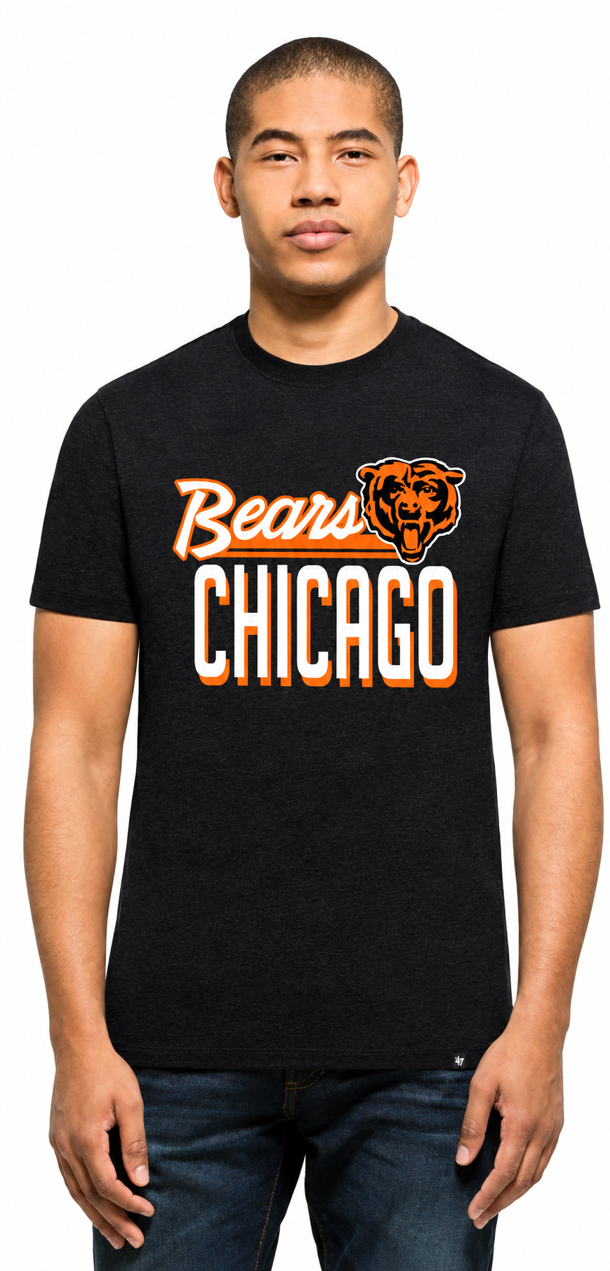 Men's Chicago Bears NFL Retro Script Regional Club Tee By ’47 Brand