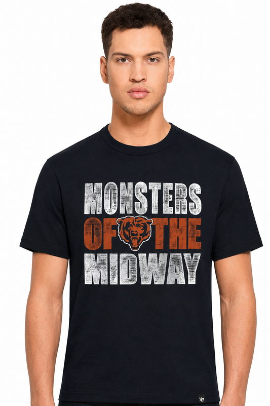 Men’s Chicago Bears 47 Brand Monsters Of The Midway Navy Scrum Tee