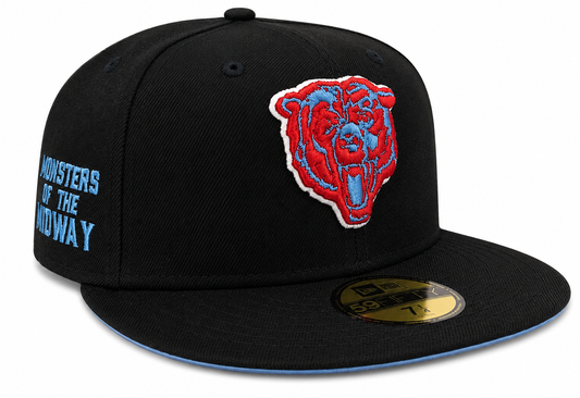 Chicago Bears Monsters of the Midway Black/Sky Blue City Vibes New Era 59FIFTY Fitted Hat