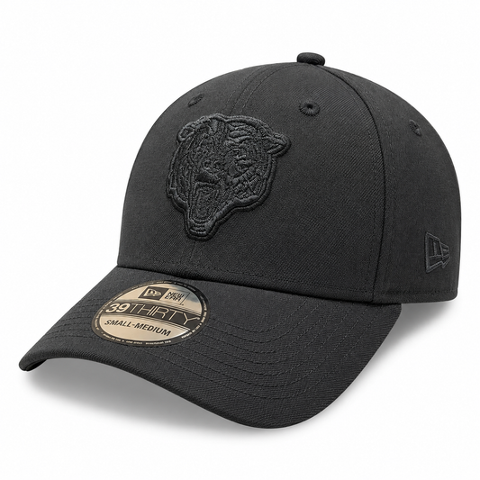 Chicago Bears New Era Black Tonal 39THIRTY Flex Hat