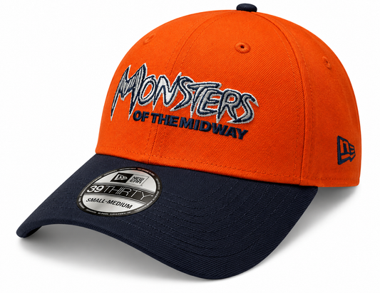 Chicago Bears New Era Gridiron Collection 2 Tone Orange Navy Monsters 39THIRTY Flex Hat