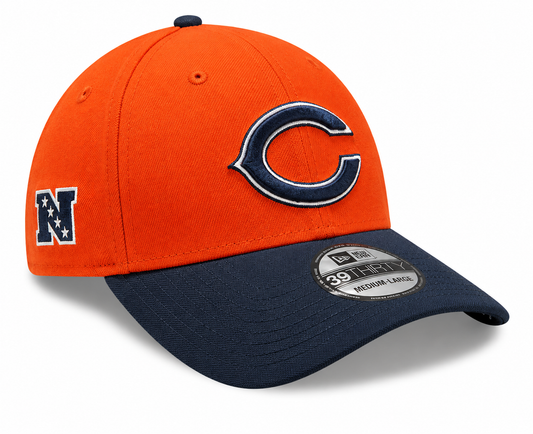 Men's Chicago Bears New Era 2 Tone Orange/Navy Alternate 39THIRTY Flex Hat