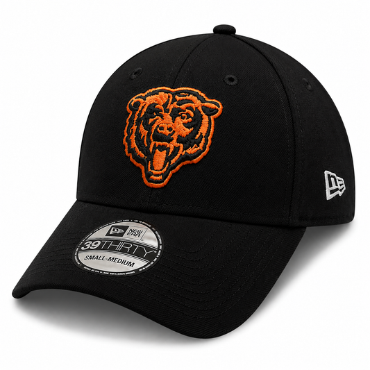 Chicago Bears New Era Black Neon Primary 39THIRTY Flex Hat