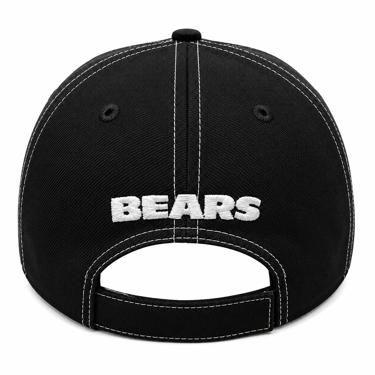 Chicago Bears New Era Navy Black and White Stitch 9FORTY Adjustable Hat